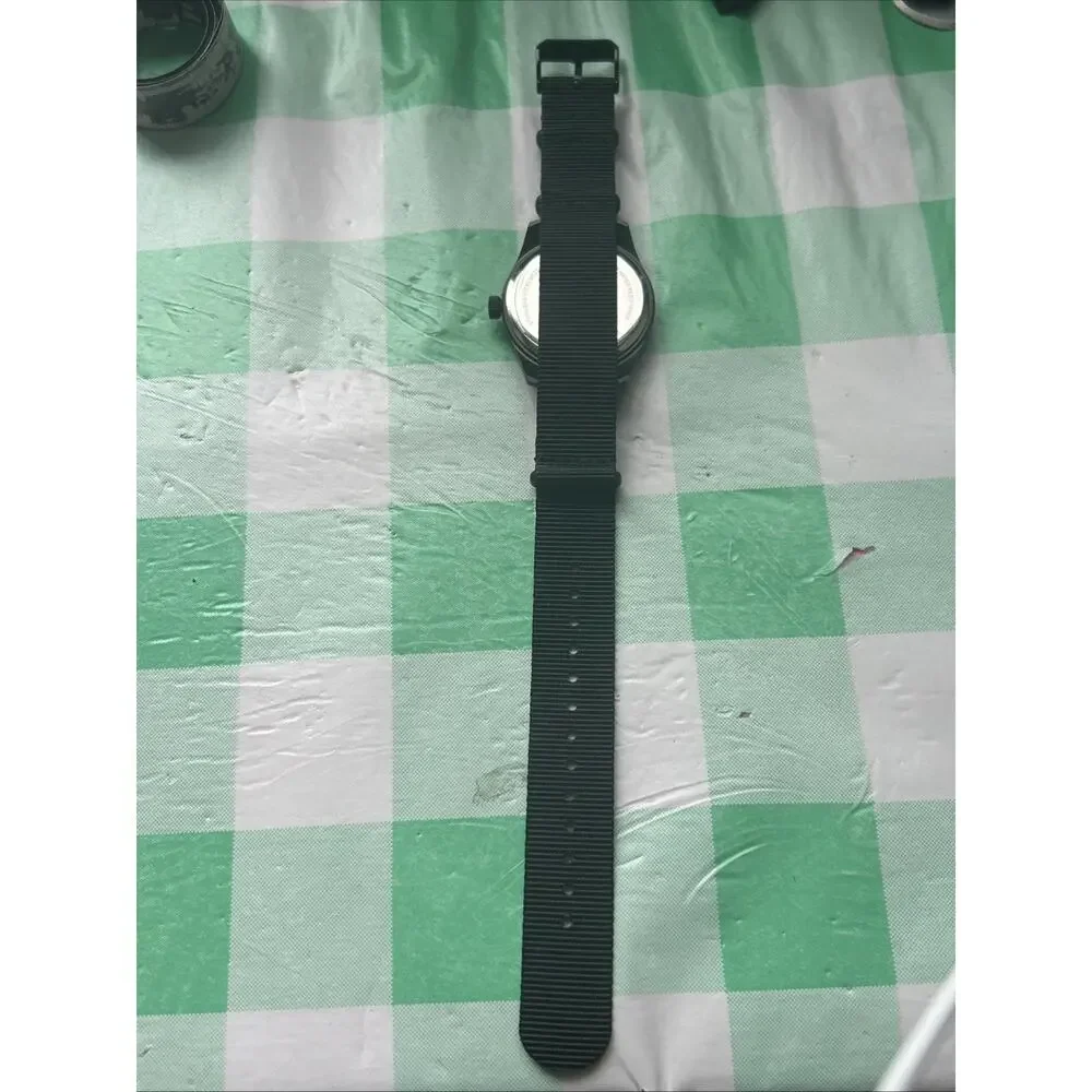 Golden Hour All Black Military Style Nylon Band Men’s Quartz Watch
